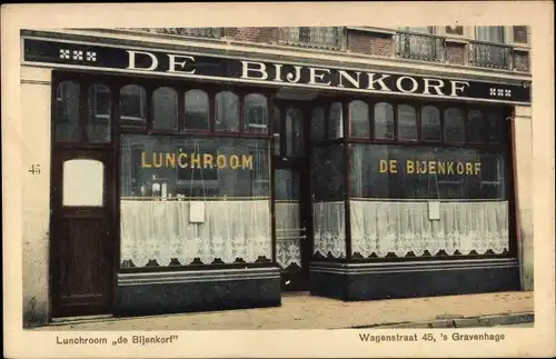 Ak 's Gravenhage Den Haag Südholland, Lunchroom de Bijenkorf, Wagenstraat 45