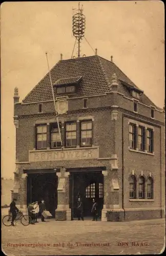 Ak Den Haag Südholland Niederlande, Theresiastraat, Gebäude der Feuerwehr