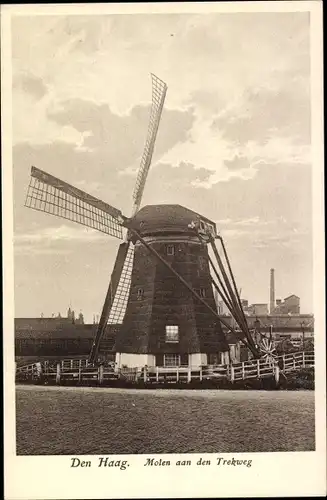 Ak Den Haag Südholland Niederlande, Trekweg, Windmühle