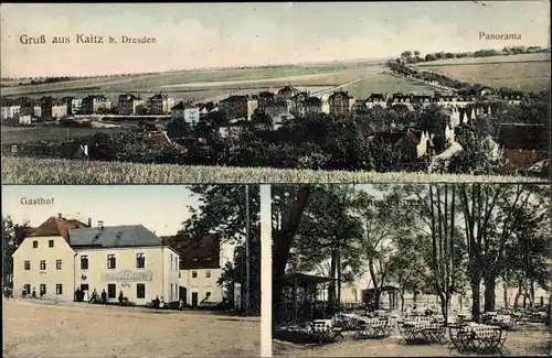 Ak Dresden Kaitz, Panorama, Gasthof, Gartenpartie