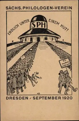 Ak Dresden, Sächsischer Philologen Verein, SPH, 1920
