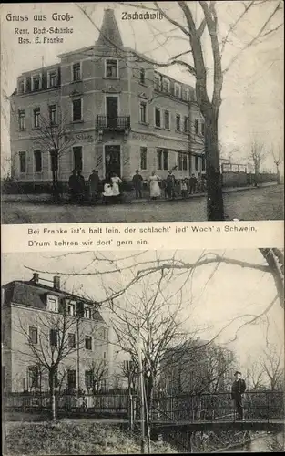 Ak Dresden Leuben Großzschachwitz, Restaurant Bach Schänke