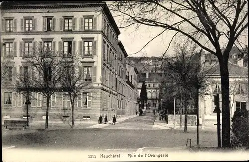 Ak Neuchâtel Neuenburg Stadt, Rue de l&#39;Orangerie