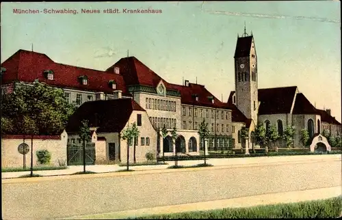 Ak Schwabing München Bayern, Neues Städtisches Krankenhaus