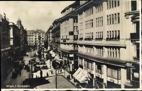 Ak Wien, Partie am Graben, Graben Kaffee, Pestsäule