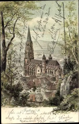 Litho Freiburg im Breisgau, Münsterturm