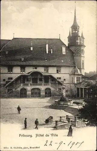 Ak Fribourg Freiburg Stadt Schweiz, Das Rathaus