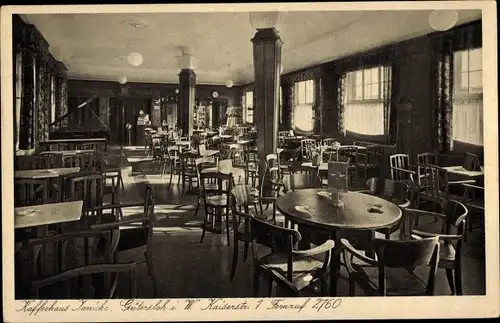 Ak Gütersloh in Westfalen, Kaffeehaus, Kaiserstraße 1, Innenansicht