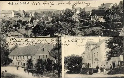 Ak Dresden Schönfeld Weißig Eschdorf, Restaurant zum Ratskeller, Handlung F. Heinrich, Totale