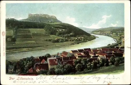 Ak Bad Schandau an der Elbe, Lilienstein, Gesamtansicht