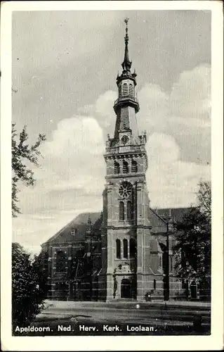 Ak Apeldoorn Gelderland, Ned. Herv. Kerk Loolaan