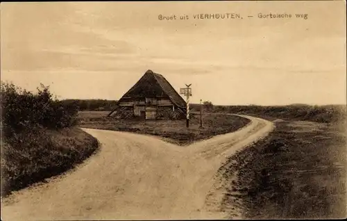 Ak Vierhouten Gelderland, Gortelsche weg, Kreuzung