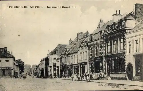 Ak Pernes en Artois Pas de Calais, La Rue de Camblain