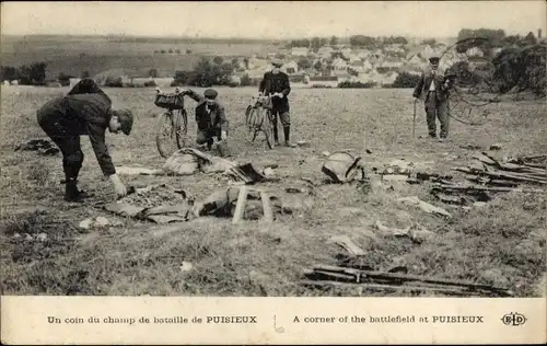 Ak Puisieux Pas de Calais, Un coin du champ de bataille