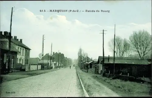 Ak Marquion Pas de Calais, Entree du Bourg