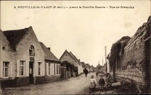 Ak Neuville Saint Vaast Pas de Calais, Avant la Terrible Guerre, Rue de Givenchy