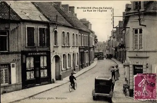 Ak Marquise Pas de Calais, La Rue de l'Eglise