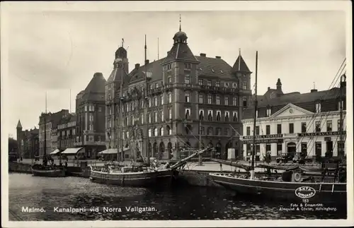 Ak Malmö Schweden, Kanal, Norra Vallgatan