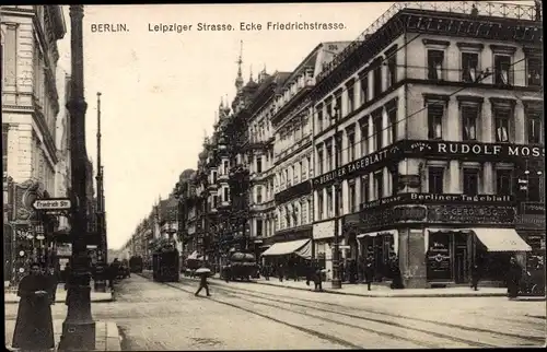 Ak Berlin Mitte, Leipziger Straße, Ecke Friedrichstraße