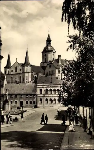 Ak Meerane in Sachsen, Ernst-Thälmann-Platz, Kirche