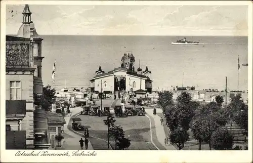 Ak Ostseebad Zinnowitz auf Usedom, Seebrücke, Meerblick