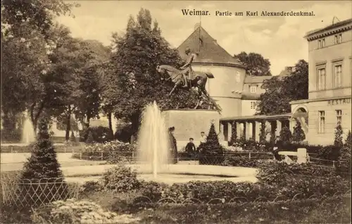 Ak Weimar in Thüringen, Karl Alexander Denkmal