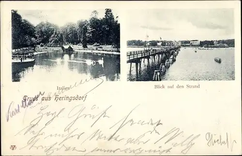 Ak Ostseebad Heringsdorf auf Usedom, Italien, Blick auf den Strand