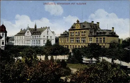 Ak Saarlouis Saarland, Gymnasium mit Kloster