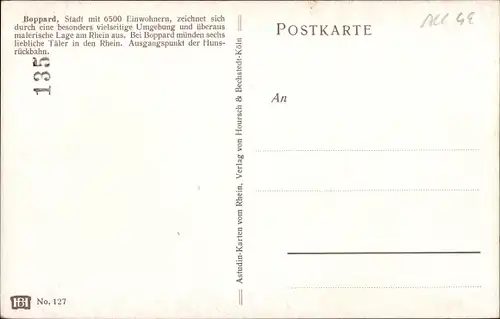 Künstler Ak Astudin, Boppard am Rhein, Panorama