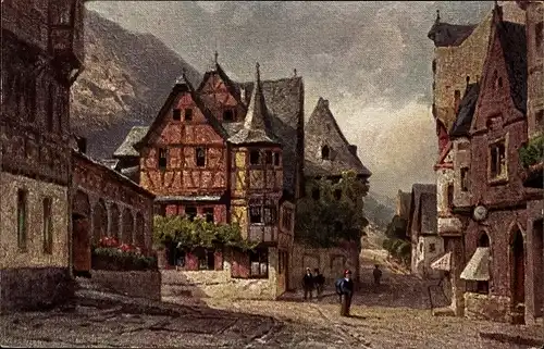 Künstler Ak Astudin, Bacharach am Rhein, das alte Haus