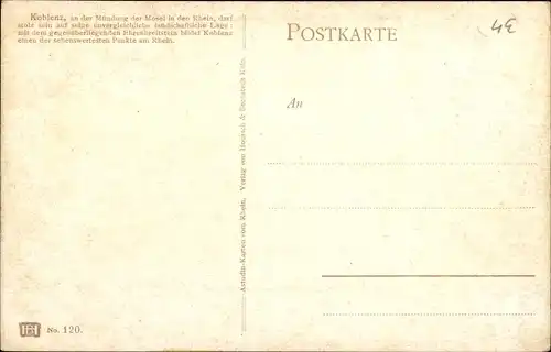 Künstler Ak Astudin, N., Koblenz am Rhein, Panorama