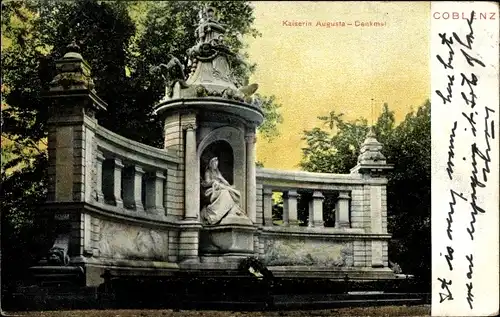 Ak Koblenz am Rhein, Kaiserin Augusta-Denkmal