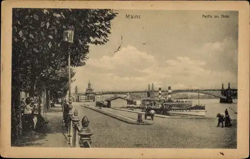 Ak Mainz am Rhein, Rheindampfer