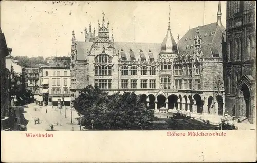 Ak Wiesbaden in Hessen, Höhere Mädchenschule