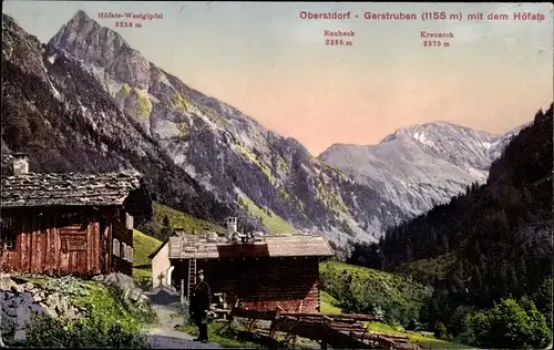 Ak Gerstruben Oberstdorf im Oberallgäu, Blick zum Höfats, Westgipfel, Rauheck, Kreuzeck