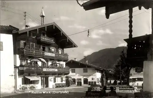 Foto Ak Reit im Winkl Oberbayern, Dorfplatz