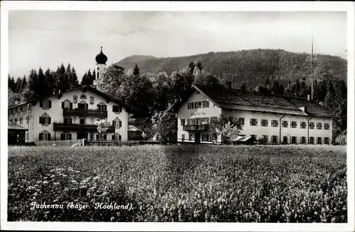 Ak Jachenau in Oberbayern, Blick zum Ort, Kirchturm