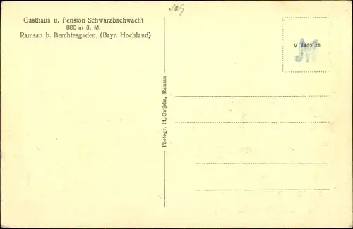 Ak Ramsau, Blick auf die Pension Schwarzbachwacht