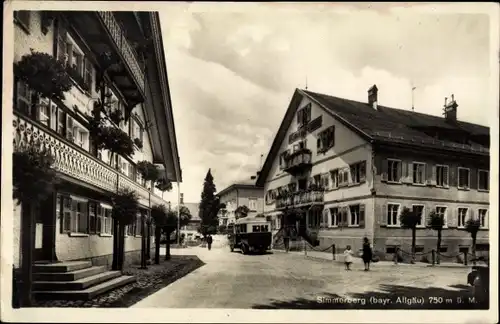 Ak Weiler Simmerberg im Allgäu, Gasthaus zum Adler, Autobus