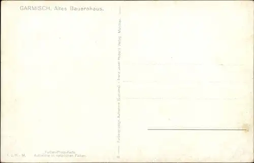 Ak Garmisch Partenkirchen in Oberbayern, Altes Bauernhaus