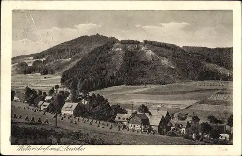 Ak Waltersdorf Großschönau, Blick auf die Ortschaft mit Lausche