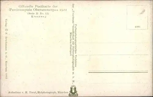 Ak Oberammergauer Passionsspiele 1922, Serie II No 12, Kreuzweg