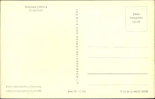 Ak Ilmenau in Thüringen, Park-Café