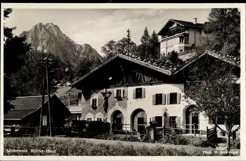 Ak Mittenwald in Oberbayern, Bichler-Haus, Landhaus Morgenrot, Wetterstein