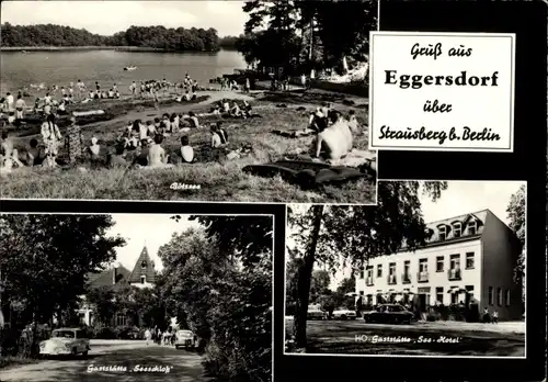 Ak Eggersdorf Brandenburg, Bötzsee, HO-Gaststätte See-Hotel, Gaststätte Seeschloss