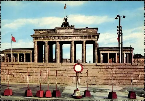 Ak Berlin Tiergarten, Berliner Mauer, Brandenburger Tor