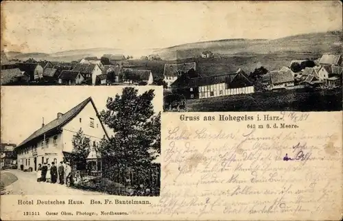 Ak Hohegeiß Braunlage im Oberharz, Hotel Deutsches Haus, Blick auf den Ort