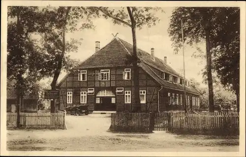 Ak Müden an der Örze Faßberg Lüneburger Heide, Blick auf Gasthaus zum Bauernwald