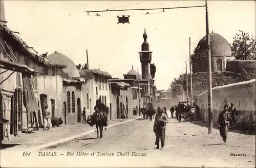 Syrisches Damaskus Ak, Midan Street und Sheikh Hassan Tomb