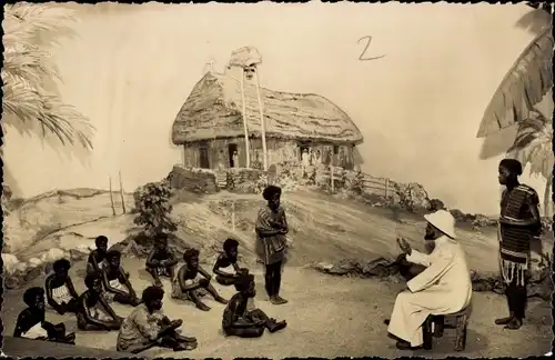 Ak African Missions of Lyon, Die Katechismusstunde
